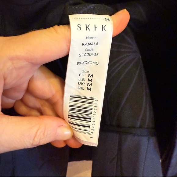 SKFK Women's Blue Black Kimono Style Floral Jacket sz M - Picture 7 of 11